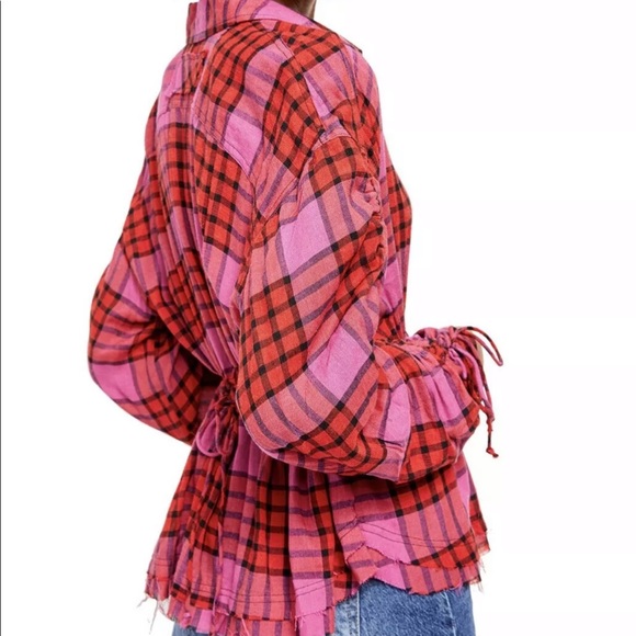 FREE PEOPLE Plaid Shirt Multicolor SIZE S NWT - Picture 7 of 8